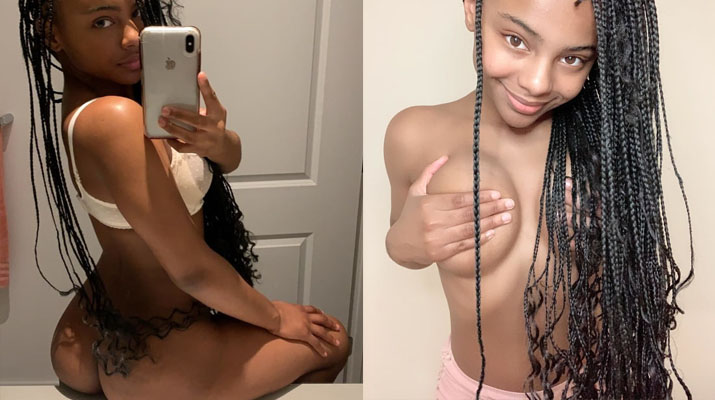Tierna jovencita negra se saca fotos desnuda