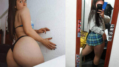 Tiene buena culo y la colegiala sabe cómo mostrarlo