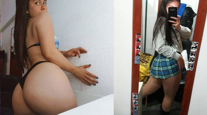 Tiene buena culo y la colegiala sabe cómo mostrarlo